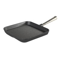 Сковорода-гриль, SKEPP, Patelnia grillowa 25x25 cm, чавунна — для приготування стейків та овочів на грилі