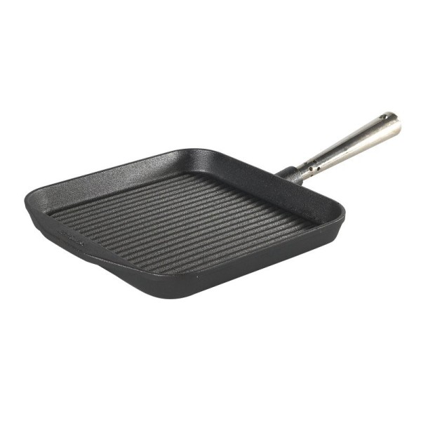Сковорода-гриль, SKEPP, Patelnia grillowa 25x25 cm, чавунна — для приготування стейків та овочів на грилі