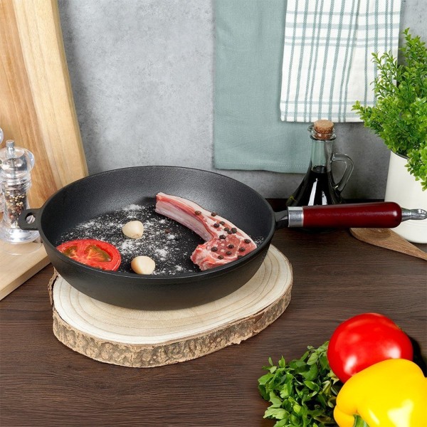 Patelnia żeliwna VILDE 199043 CAST LINE — duża 30 cm, ciężka, do indukcji