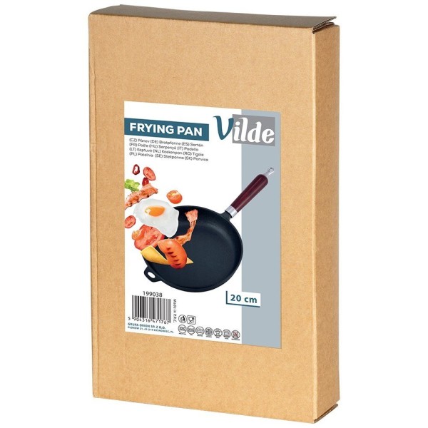 Patelnia żeliwna VILDE CAST LINE 20 cm, na indukcję, ciężka, do smażenia