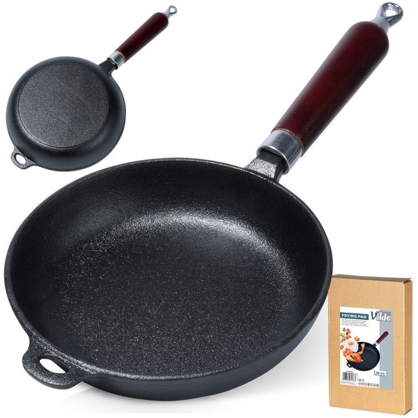 Patelnia żeliwna VILDE CAST LINE 20 cm, na indukcję, ciężka, do smażenia