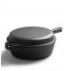 Patelnia żeliwna KRISBERG KS-7703 2w1 26 cm — do smażenia i serwowania