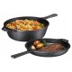 Patelnia żeliwna KRISBERG KS-7703 2w1 26 cm — do smażenia i serwowania