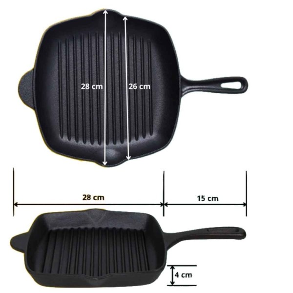 Patelnia żeliwna HAGE 26 x 26cm (indukcja)