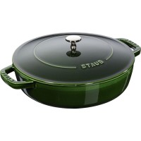 Пательня Staub Żeliwna 28 см, з кришкою, чавунна, для тушкування, зелений