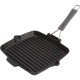 Patelnia żeliwna grillowa Staub Kwadratowa 24 cm, czarny