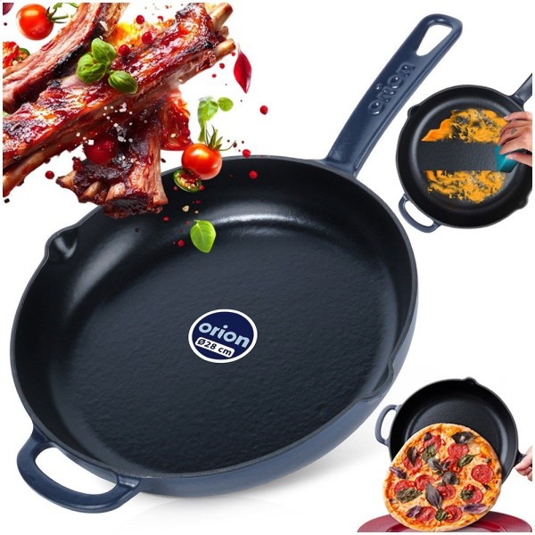 Patelnia żeliwna, LITINA Orion 113219, emaliowana, 28 cm, do kuchenek indukcyjnych