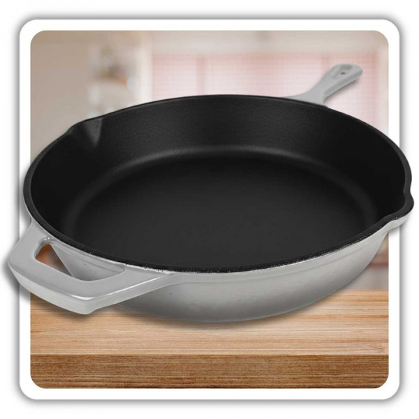 EMALIOWANA PATELNIA ŻELIWNA 26cm HAGE SZARA