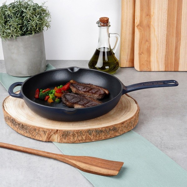 Patelnia żeliwna, LITINA ORION 113217 — emaliowana, do kuchenki indukcyjnej 24 cm