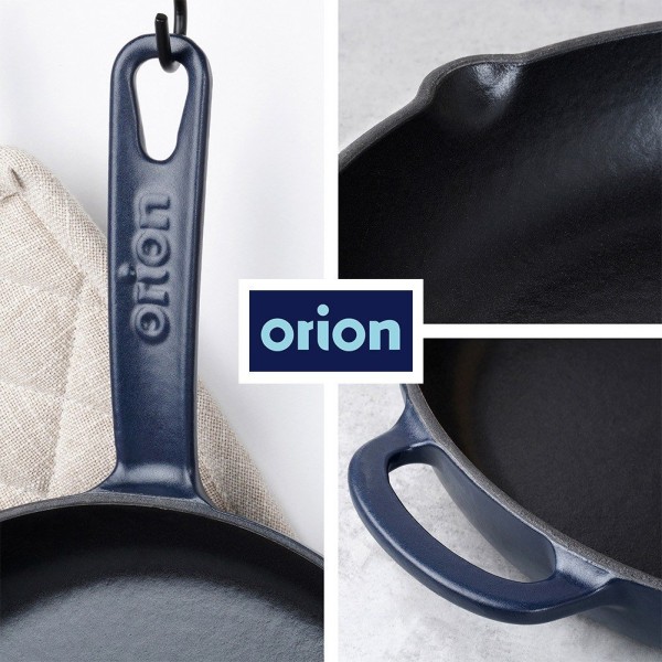 Patelnia żeliwna, LITINA ORION 113217 — emaliowana, do kuchenki indukcyjnej 24 cm