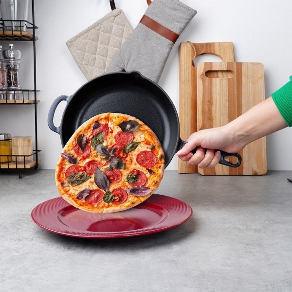 Patelnia żeliwna, LITINA ORION 113217 — emaliowana, do kuchenki indukcyjnej 24 cm