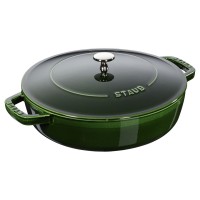 Пательня Staub 24 cm, Żeliwna з кришкою, для тушкування та смаження, зелена