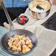 Patelnia żeliwna, ROESLE Patelnia żelazna kuta 24 cm — do smażenia i duszenia