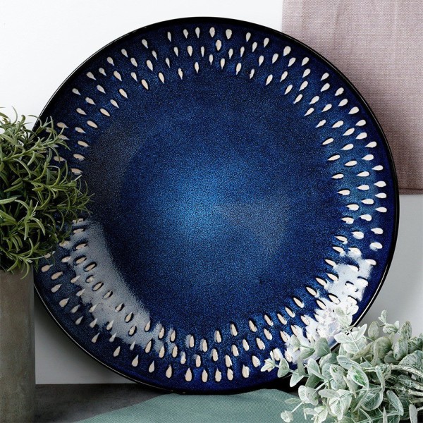 Тарілка плоска, SIAKI COLLECTION 139708, керамічна гранатова 28 см — для подавання страв