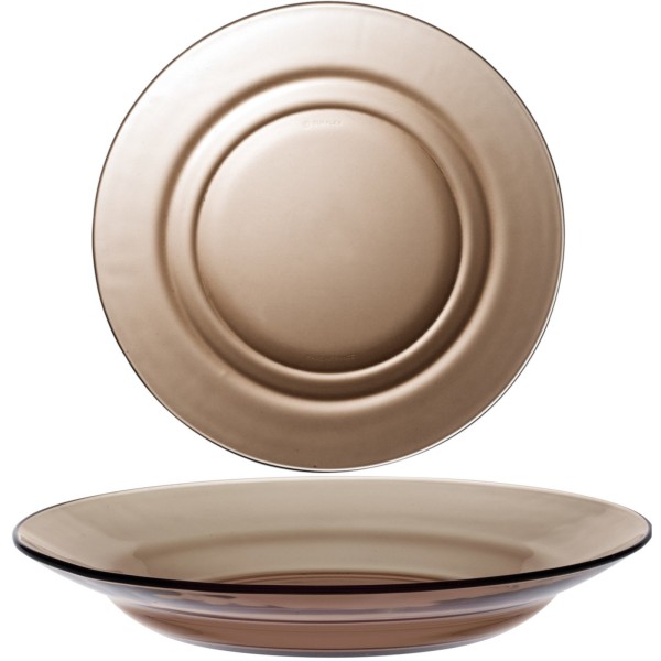 Talerze głębokie Duralex Lys Sepia 230 mm brązowe zestaw 6 sztuk