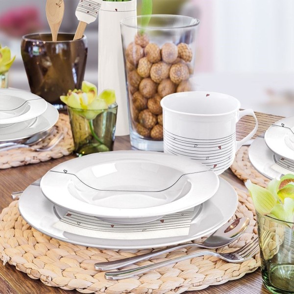 Тарілка обідня, ORION, SERCE 27 см, плоска порцелянова біла — для подачі страв на щодень