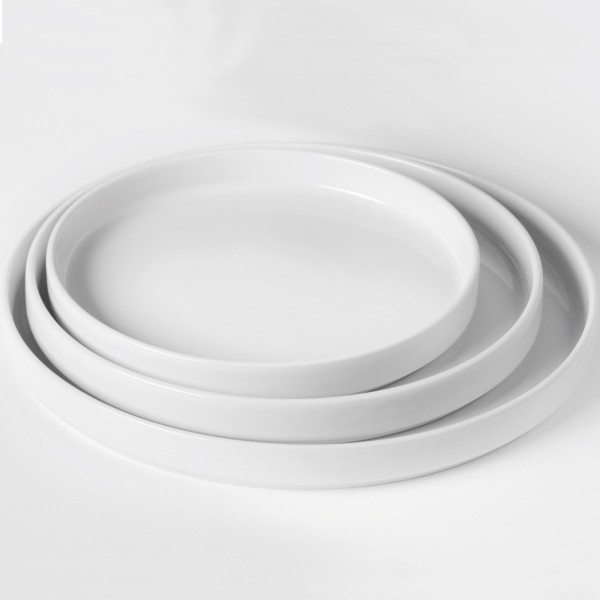 Talerze uniwersalne Oslo biały zestaw 6 sztuk 200x25 mm z wysokim rantem