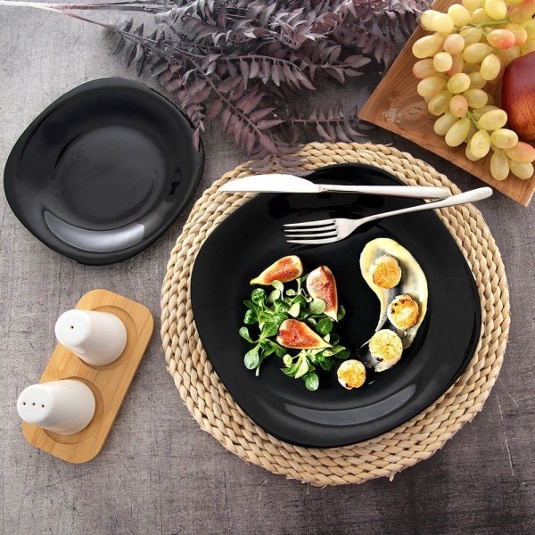 Плоский тарілка, Orion LUNA 26.5 см, скляна чорна — для сервірування обіду