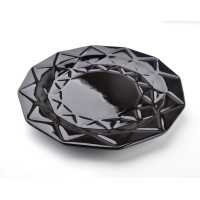Talerz obiadowy Adel Black 24 cm uniwersalny do serwowania