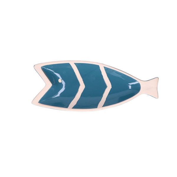 Talerz uniwersalny Rituali Domestici Pelagicoillogico ryba niebieski 30,5x12,5x3 cm
