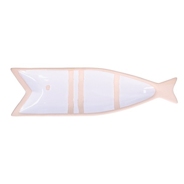 Talerz uniwersalny Rituali Domestici Pelagicoillogico biały 38,5x11x3 cm do serwowania ryb