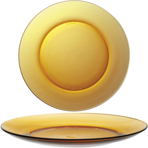 Talerze uniwersalne Duralex Lys Amber pomarańczowe 235 mm zestaw 6 szt.