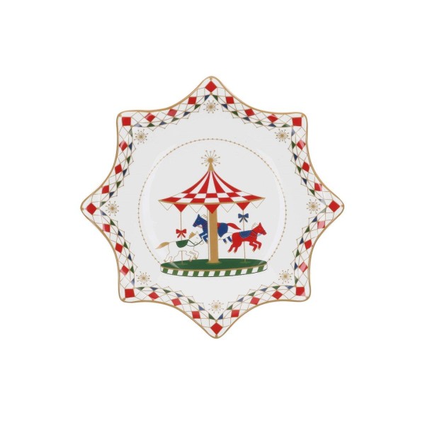 Універсальний тарілка Rose&Tulipani Xmas Carousel, тарілка у формі зірки 20 см для святкового сервірування