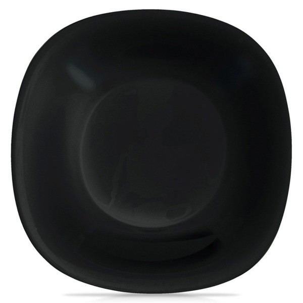 Тарілка глибока, Orion LUNA 21.5 см, скляна чорна, для супу/борщу, обʼєм 650 мл