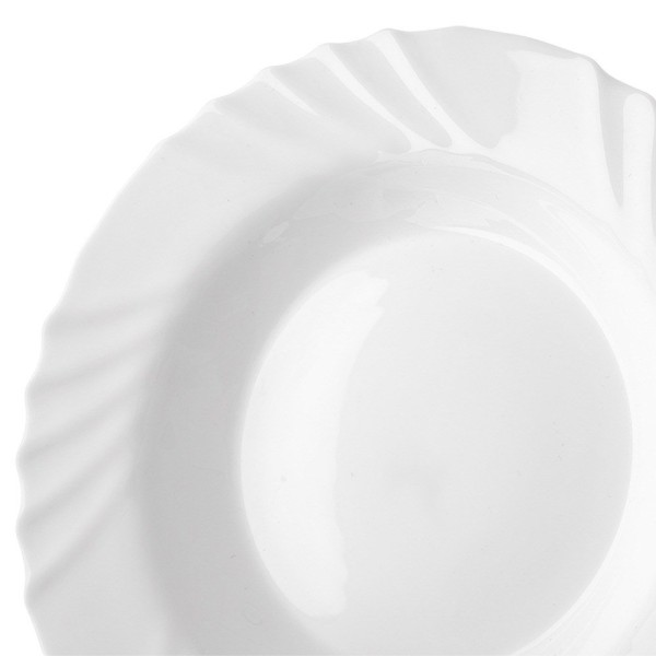 Глибока тарілка, Orion LUNA 22.5 см, скляна біла, 350 мл — для подачі супу/бульйону