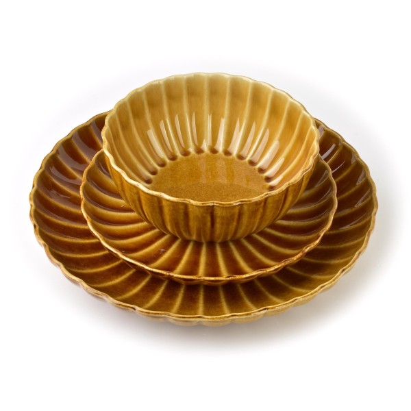 Talerz deserowy Evie Honey 20,5 cm do podawania słodkich przekąsek