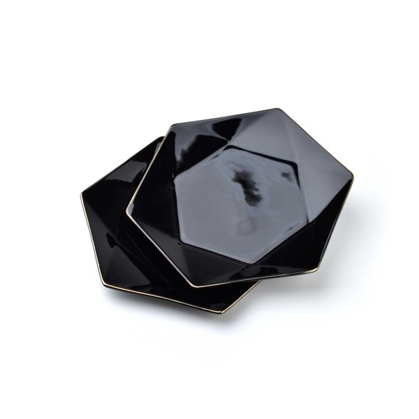 Talerze deserowe Ralph Black komplet 2 sztuk 24,5x21 cm
