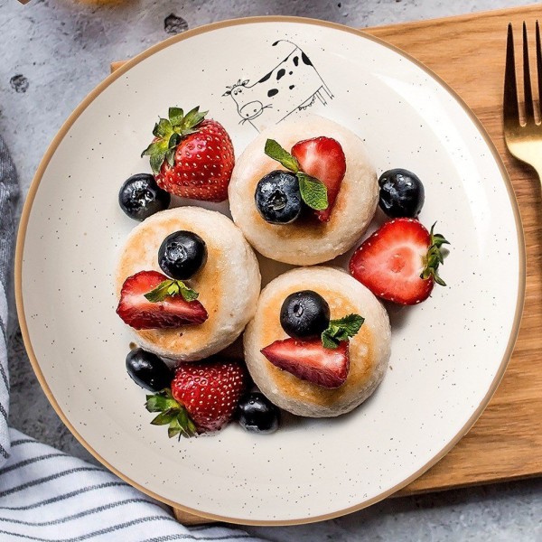 Десертна тарілка Orion 129108, керамічна бежова 20 см — для подачі десертів та закусок