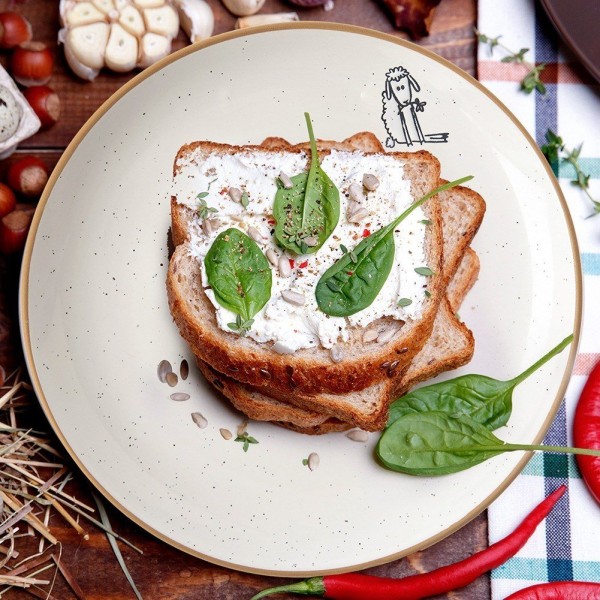 Десертна тарілка Orion 129110, керамічна бежова 20 см — для подачі десертів