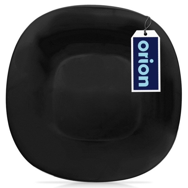 Десертна тарілка, ORION, LUNA 20.5×20.5×1.8 см, скляна чорна для сервірування десертів