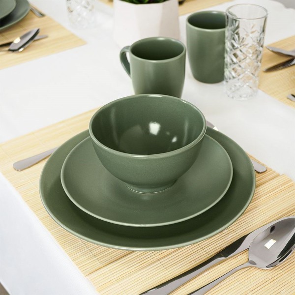 Десертна тарілка Orion ALFA 21.5 см, керамічна зелена — для подачі десертів та закусок