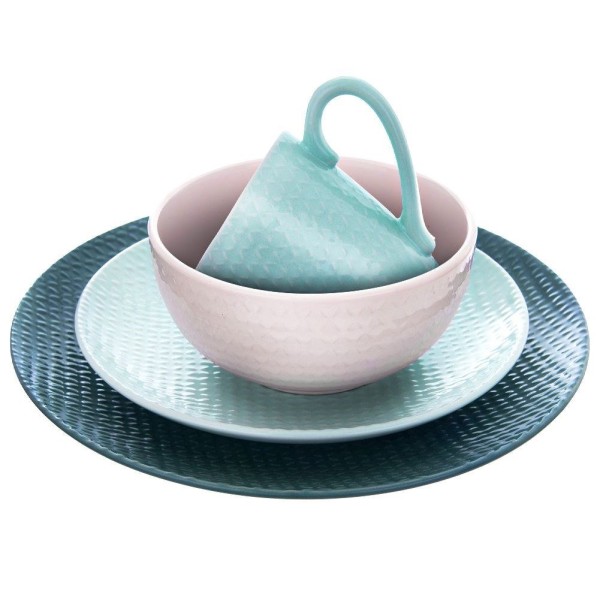 Десертна тарілка Orion RELIEF 21 см, керамічна зелена — для подачі десертів та закусок