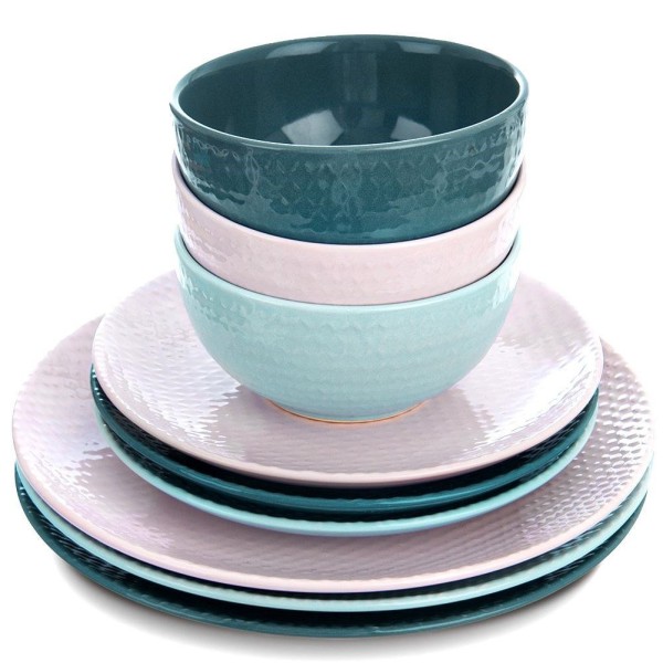 Десертна тарілка Orion RELIEF 21 см, керамічна зелена — для подачі десертів та закусок