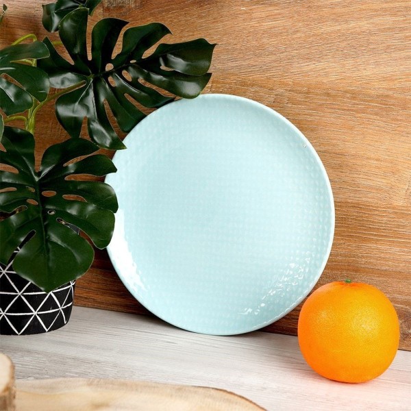 Десертна тарілка Orion RELIEF 21 см, керамічна зелена — для подачі десертів та закусок