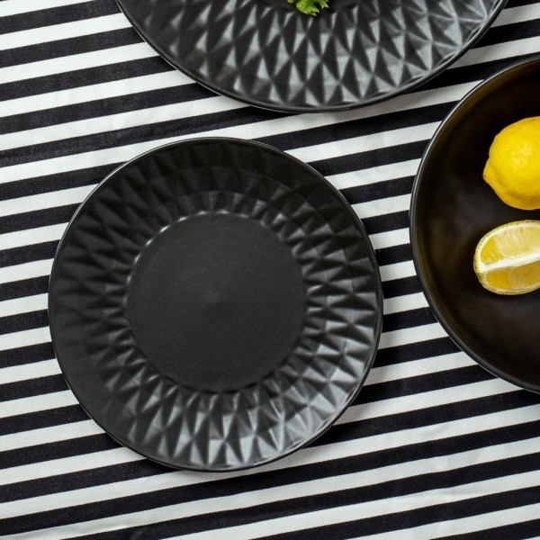 Десертна тарілка, NAVA, SOHO 20 cm, керамічна чорна (для подачі десертів)