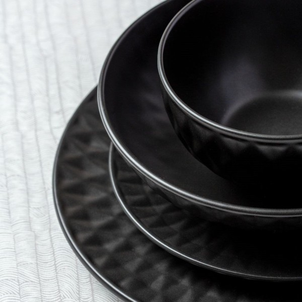 Десертна тарілка, NAVA, SOHO 20 cm, керамічна чорна (для подачі десертів)