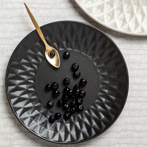 Десертна тарілка, NAVA, SOHO 20 cm, керамічна чорна (для подачі десертів)