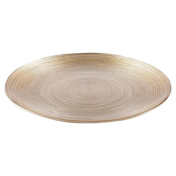 Десертна тарілка VILDE 139265, скляна золота 21 см — для подачі десертів та закусок