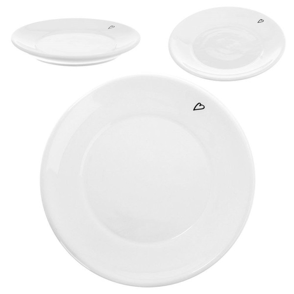 Десертний тарілка, Orion, Serce 12 см, керамічна біла — для подачі солодощів