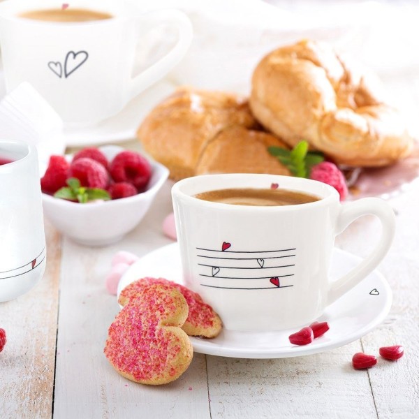 Десертний тарілка, Orion, Serce 12 см, керамічна біла — для подачі солодощів