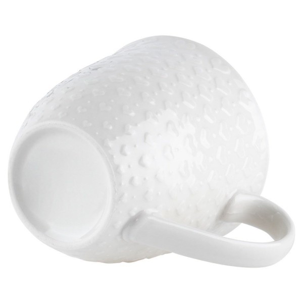 Kubek do kawy i herbaty ORION 128846, ceramiczny 580 ml, biały z sercami