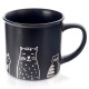 Kubek Orion 129632 do kawy i herbaty — ceramiczny, czarny, 500 ml, z motywem kotów