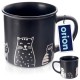 Kubek Orion 129632 do kawy i herbaty — ceramiczny, czarny, 500 ml, z motywem kotów