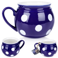 Kubek Orion 125645 ceramiczny duży 850 ml do herbaty i grzanego wina niebieski w grochy