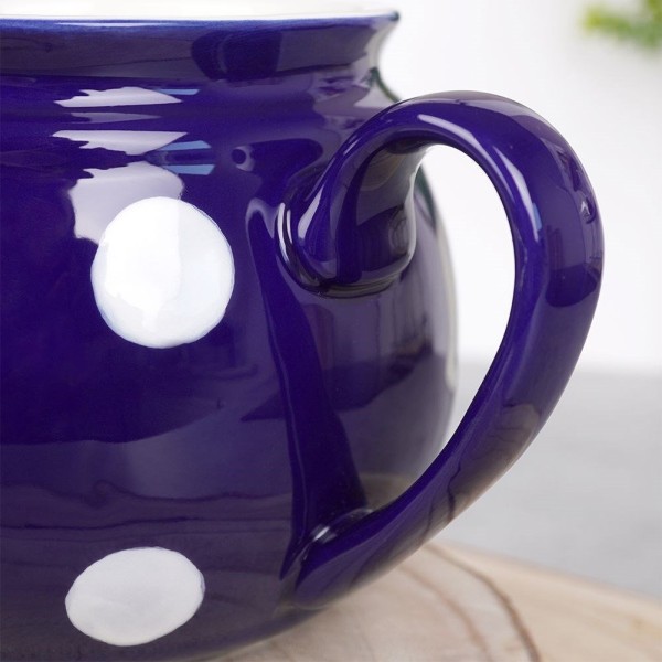 Kubek Orion 125645 ceramiczny duży 850 ml do herbaty i grzanego wina niebieski w grochy