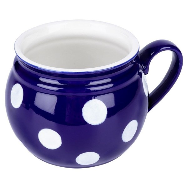 Kubek Orion 125645 ceramiczny duży 850 ml do herbaty i grzanego wina niebieski w grochy